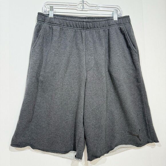 PUMA Men's Sweat Bermuda Shorts Large Gray Regular Fit Cotton 11.5” Inseam - Picture 1 of 16